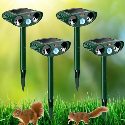 MUST HAVE! For ALL CAMPER 4pk Ultrasonic Animal Repeller Solar Powered waterproo