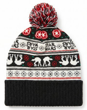 MEN'S WINTER BEANIE: Star Wars AT-AT Walker Fair Isle Knit Pom Pom Cuffed Hat
