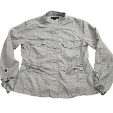 Sanctuary Utility Jacket Womens M Gray Safari Military Style Field Coat XJD187E1