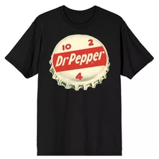 Dr. Pepper T-Shirt Men's Bottle Cap Graphic Print Design Tee