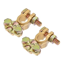 1 Pair Battery Terminal Clamps Clips Positive Negative 13mm 11mm Set Copper