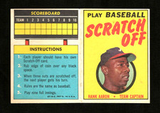 orig. 1971 Topps Scratch-Offs (Red) HANK AARON Atlanta Braves HIGHER GRADE!!!
