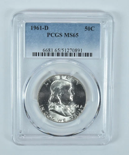 1961-D Franklin Half Dollar MS65 PCGS Blue Label