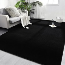 FlyDOIT 5x8 Black Super Soft Comfy Thickened Area Rug for Bedroom Living Room