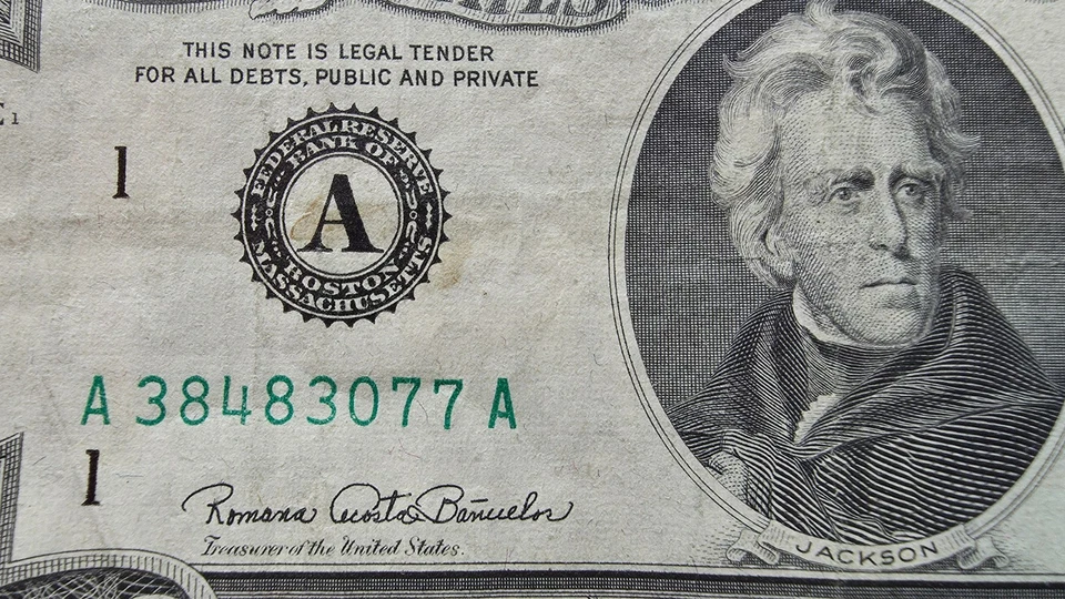 $20 Federal Reserve Note SERIES 1969 C Vintage Twenty Dollar Bill - Image 3 of 4