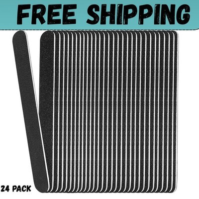 20 Pack 100/180 Grit Nail Files Black Professional Emery Boards Nail