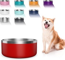 Dog Bowl, Stainless Steel Dog Food and Water Bowl with Non Slip Quiet Bottom