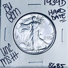 1939 D BU GEM LIBERTY WALKING SILVER HALF UNC MS+++ U.S. MINT RARE COIN 8685