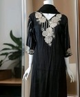 shalwar kameez with dupatta embroidered black with flowers size medium large xl — photo 1