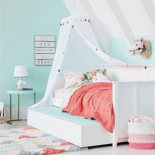 Pillowfort Tassel Canopy Fits Over Twin Bed or Play Area 100"L × 180"W × 18 D