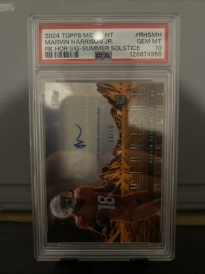 2024 Topps Midnight Marvin Harrison Jr. Summer Solstice Auto /50 PSA 10