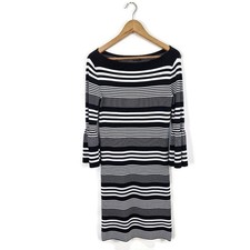 Abito RALPH LAUREN nero bianco a righe elasticizzato taglia XS tute 10 party inverno