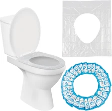 60 Pack Disposable Toilet Seat Cover, Waterproof Non-Slip, Individually Wrapped