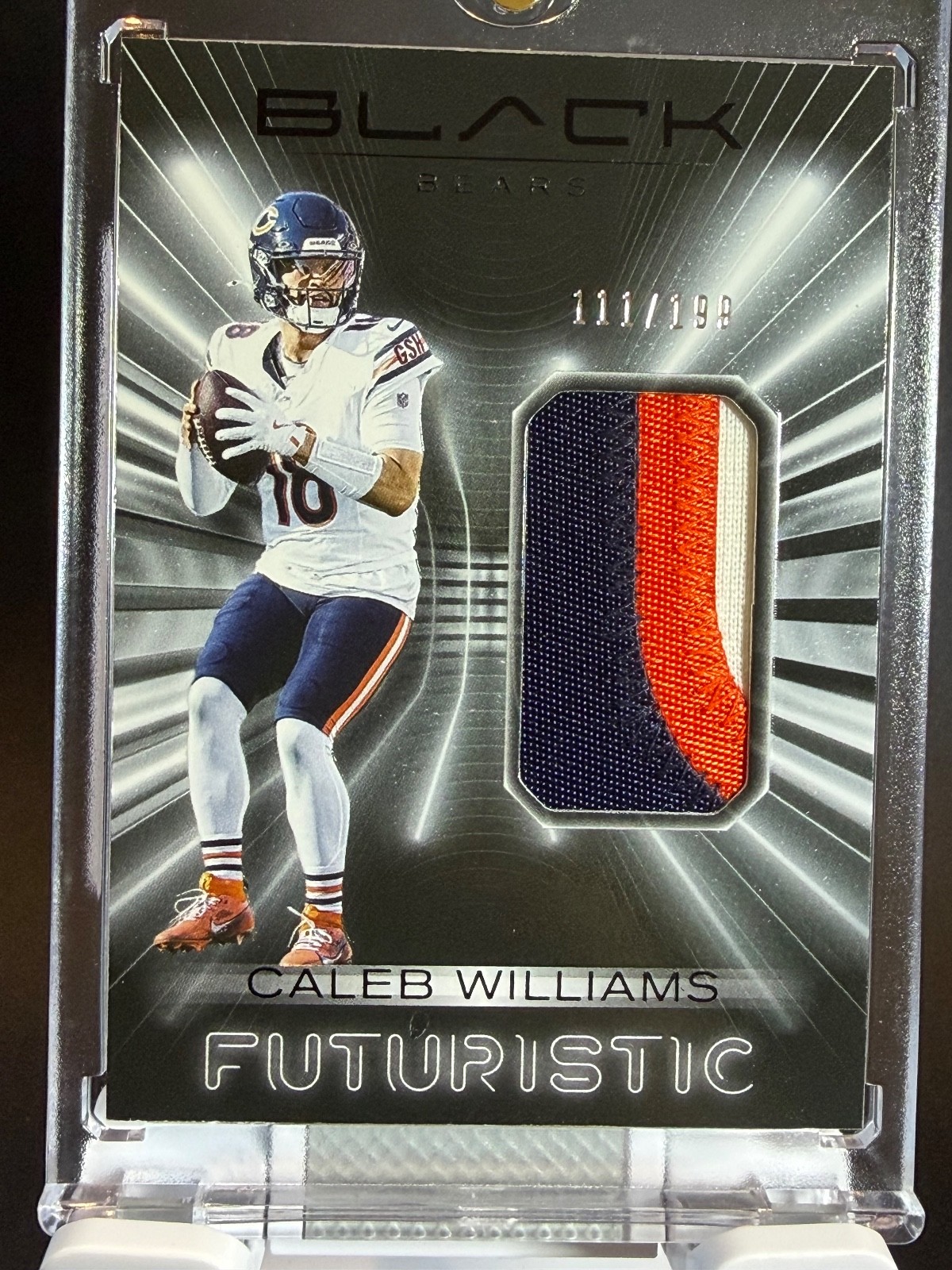 2025 Panini Black Futuristic Caleb Williams #FUT-CWS /199 Bears 3 Color Patch