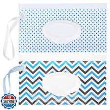 Baby Wipes Dispenser, 2 Pcs Travel Baby Wipe Holder, Refillable Baby Wet Wipe