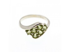 925 Sterling Silver Peridot Ring Size 9.5