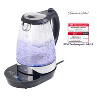 Digitaler Glas-Wasserkocher, Temperaturwahl, Display, 2.200 W, 1,7 L