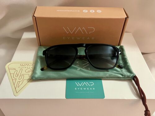 WMP Avi005 Polarized Sunglasses Black/Tort Frames & Black Lenses - Picture 1 of 3