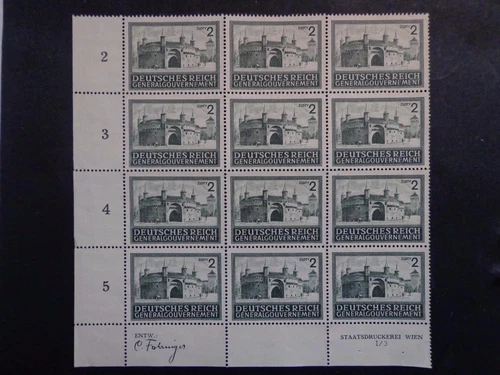 GERMANY. POLAND. 1943. GENERALGOUVERNEMENT, POLISH CITIES, Block