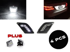  08-11 MBZ W204 Smoke Lens White LED Side Marker Light+License Plate Set