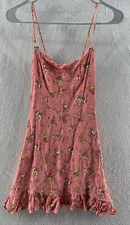 Reformation Dress Womens Sz 2  Mini Esther Pink Rosato Floral Print Ruffle Botto