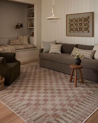 Loloi Amber Lewis Cali Collection CIL-06 Brick/Natural 3'-6'' x 5'-6'', .25'' Pi...