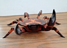 Handmade Wooden Crab Figurine Art Tropical Nautical 12" Long
