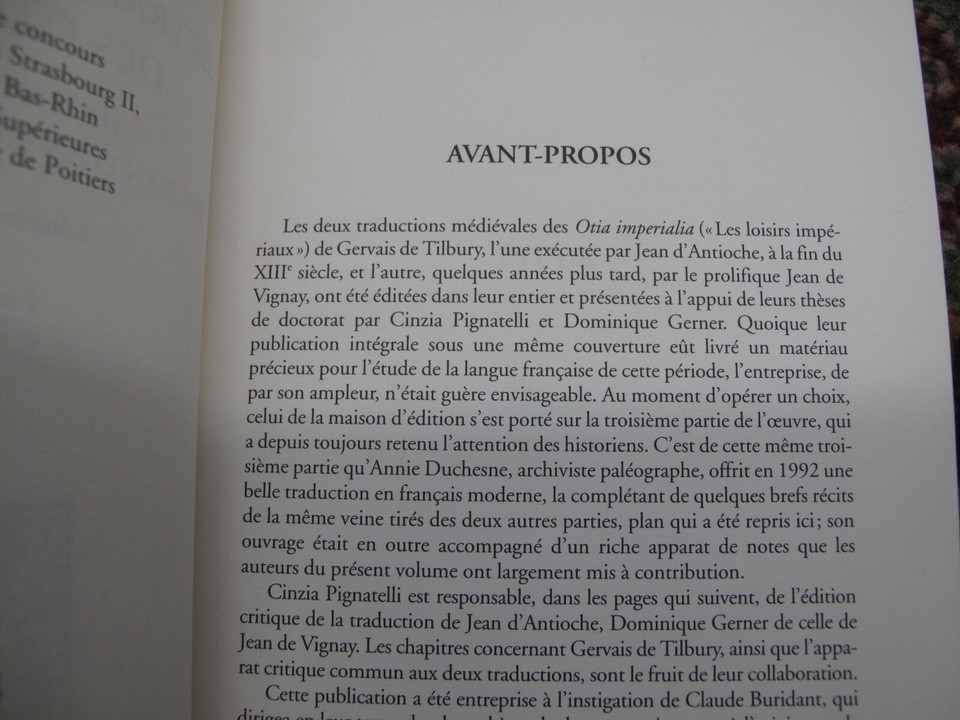 Scarce French Translation Gervase de Tilbury Otia Imperalia 13th C