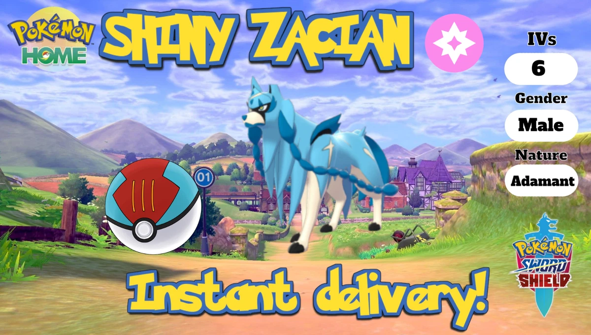 6IV Shiny Legendary Zacian / Pokemon Sword and Shield / 6IV Pokemon