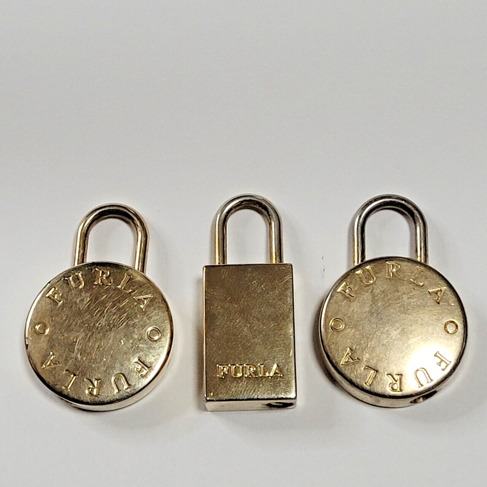 Lot3 Vintage Furla Necklace Padlock Bag Lock Key Lock Gold Color eBay