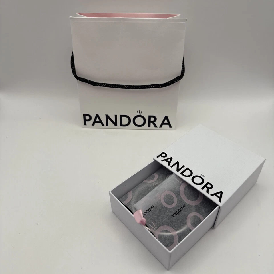 PANDORA 925 Silver Disney Alice in Wonderland Cheshire Cat Bangle Bracelet  7” - Image 3 of 4