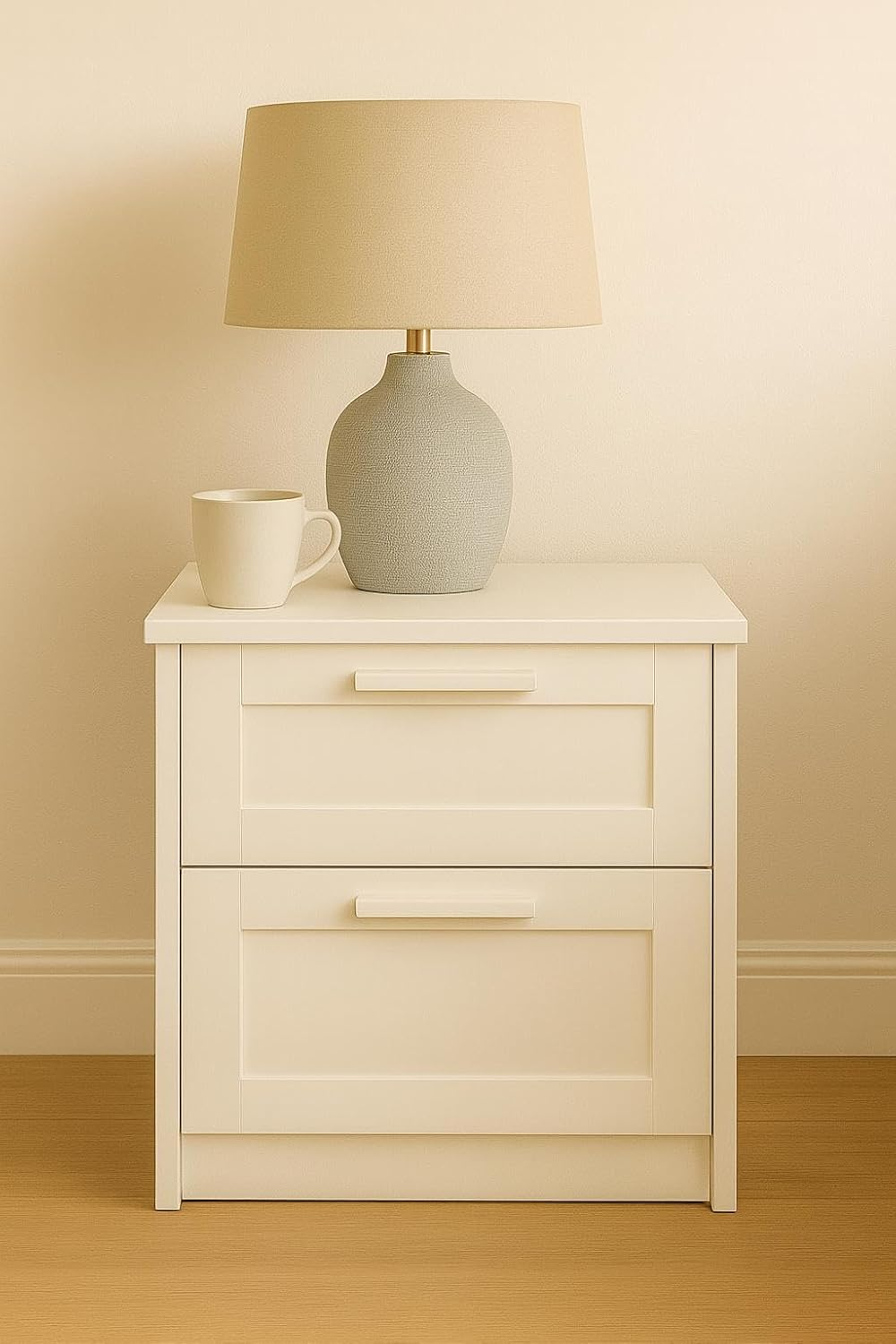 Chest of Drawers 4 Drawer White Wooden Anti Bowing Smooth Glide Bedroom Storage