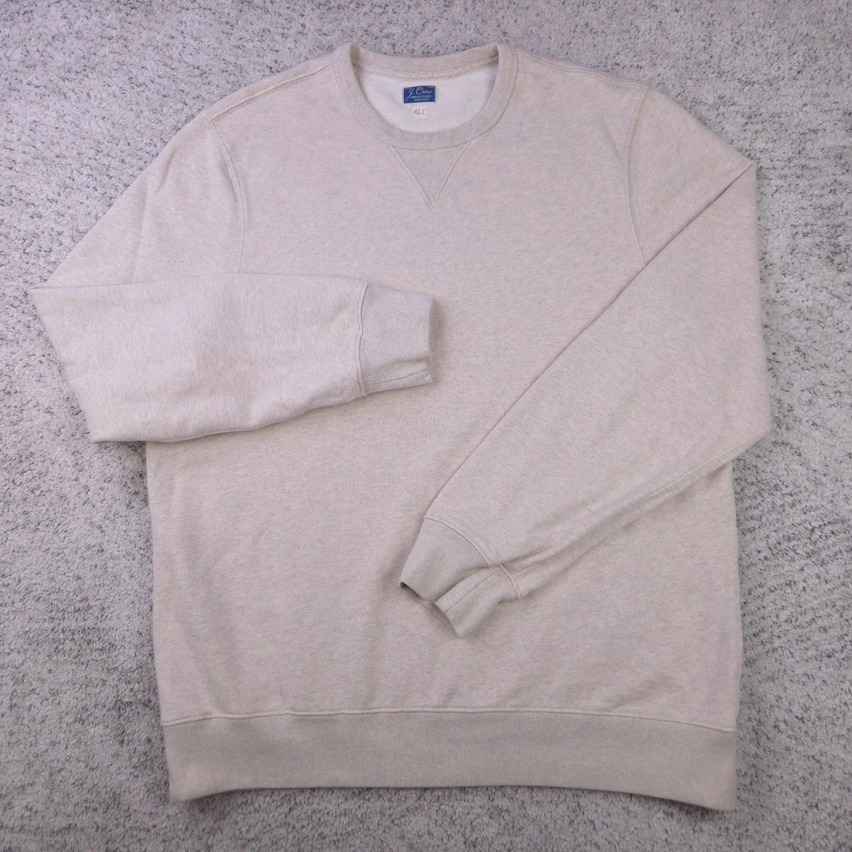 Sudadera J Crew Para Hombres XLT XL Pullover Alto De Colección Polar Terry Francés Avena Foto 2 de 4