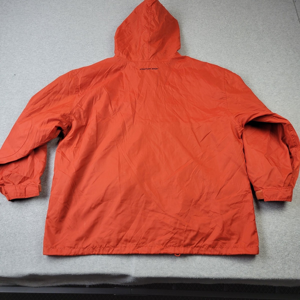 Structure Sport Jacket Mens XL Orange Windbreaker Full Zip Hooded
