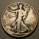1917 P Walking Liberty Half Dollar 90% Silver VG-F   "As Pictured - Not Cleaned"