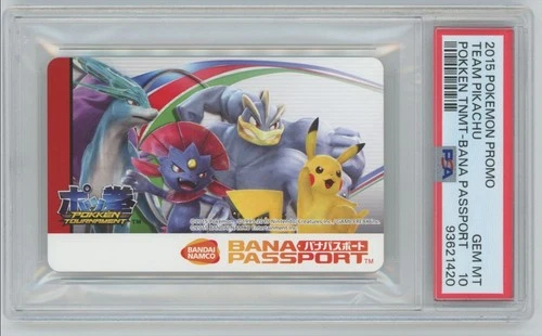 2015 Pokemon Japanese Promo Pokken Tournament Bana Passport Team Pikachu PSA 10