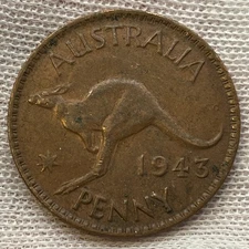 Australia / 1 Penny / 1943 (Melbourne Mint) / KM#36 / World Coin / (03-0586)