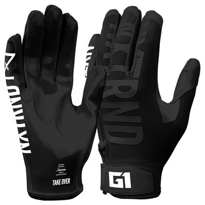 Nxtrnd G1 Youth Football Gloves, Kids Sticky Receiver Gloves Black Youth Large