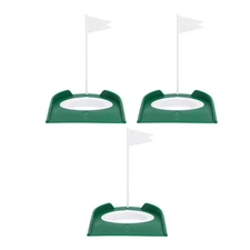  3pcs Golf Putting Cups With Flag - Detachable Indoor Putting Practice Disc With