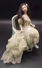 Dolls House LADY DOLL  IN ANTQUE LACE by DANA BURTON OF THE USA