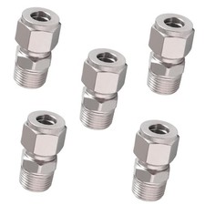 1/2 Compression Fitting Stainless Steel 304 Tube Fittings 5 Pcs Male NPT