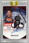 Jamir Watkins 2025 Topps Three #RPV-JW Red Rookie 3 Patch Vertical Auto RC /5