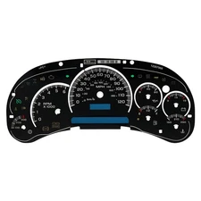 Black Gauge Face Overlay LED Version Trans Temp for GM Silverado Sierra Tahoe