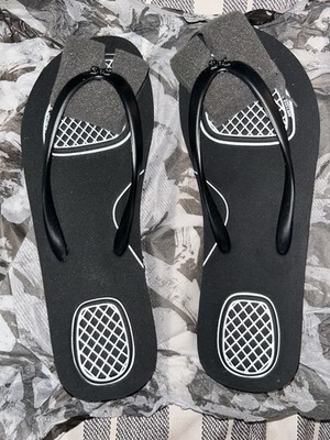 Off White C/O Virgil Abloh Black Flip Flops Thongs Size EU36 US6 UK3