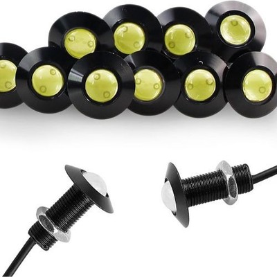 10 Pack - White Light - Ultra Thin Daytime Running Lights White light (Black)