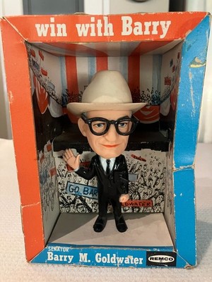 1964 Remco Barry Goldwater Dashboard Nodder w/ Original Campaign Box