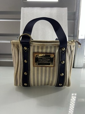 Louis Vuitton Antigua Cabas PM Tote Bag M40134 Navy/White FL1037