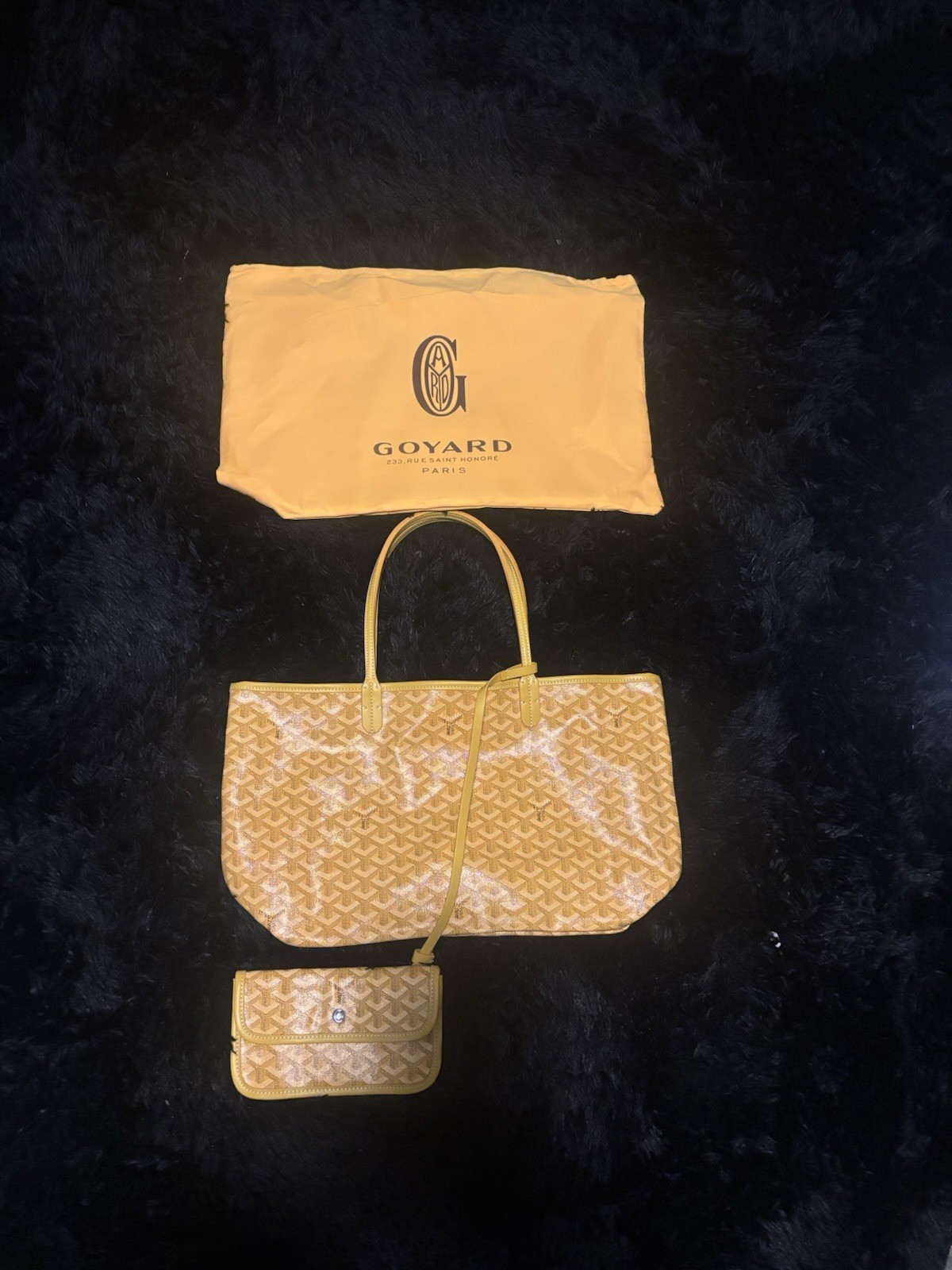 Goyard Yellow Handbag with Detachable Mini Pouch for Essentials