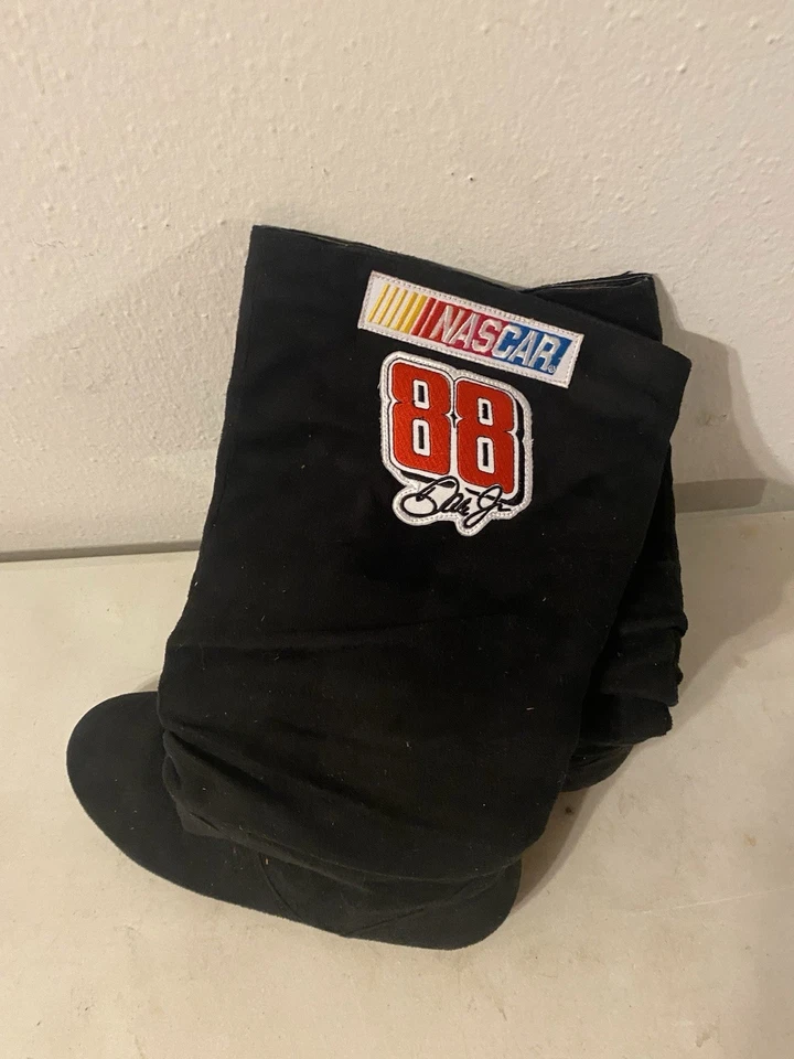 Mujer Negro Gamuza Slouch Top Moda Media Pantorrilla BOTAS Talla 7.5 Dale Jr Parche Nascar Foto 3 de 4