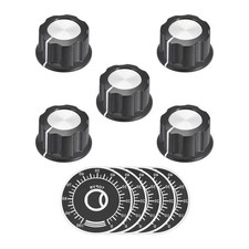 5pcs 6mm Insert Shaft Potentiometer Rotary Knob with 40mm 0-100 Dial Face Plate